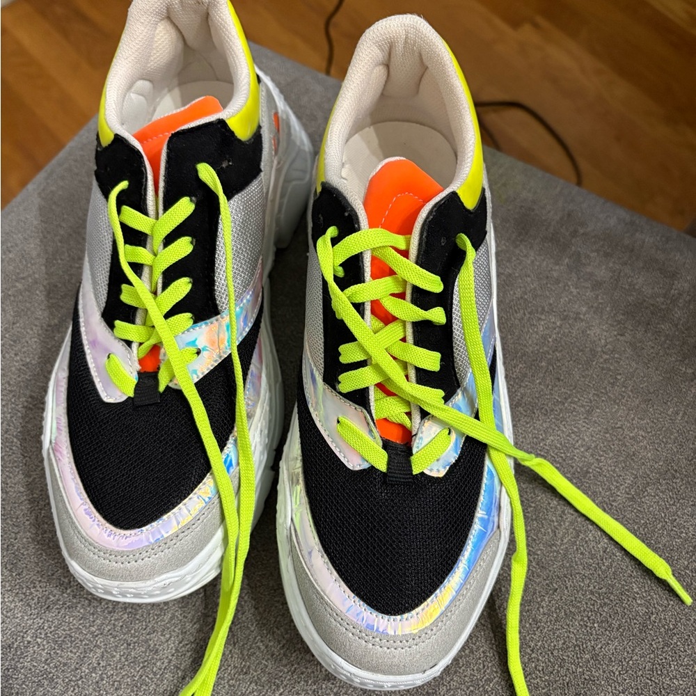 Steve Madden Neon and Black Sneakers